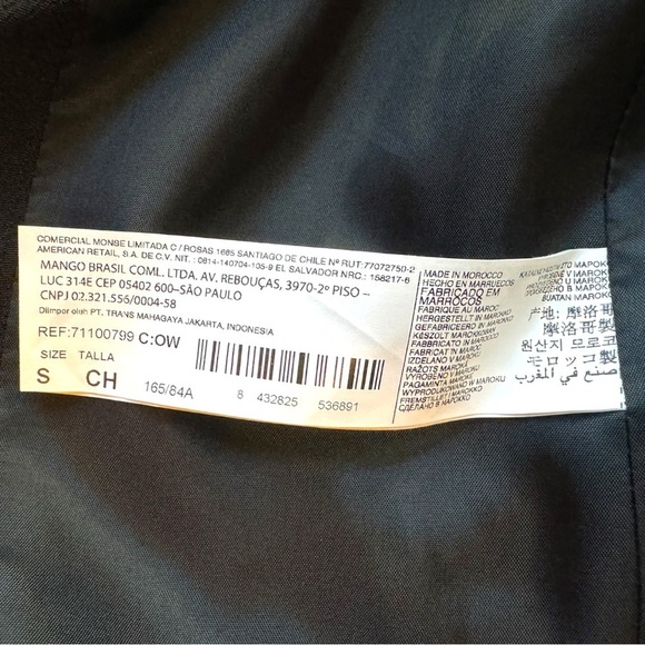 MANGO MNG Collection Black & White Open Blazer - Size 4 - Picture 12 of 14